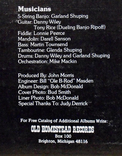 Garland Shuping With The Bluegrass Alliance : Garland Shuping On Banjo (LP, Album)