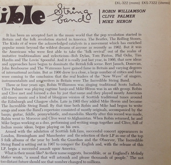 The Incredible String Band : The Incredible String Band (LP, Album)