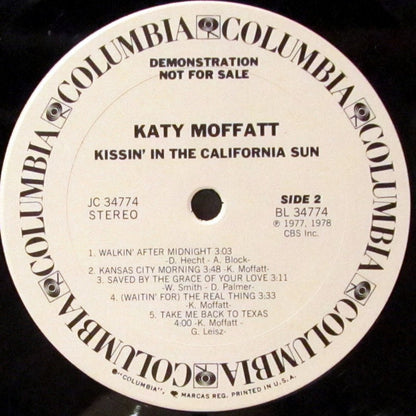 Katy Moffatt : Kissin' In The California Sun (LP, Album, Promo)