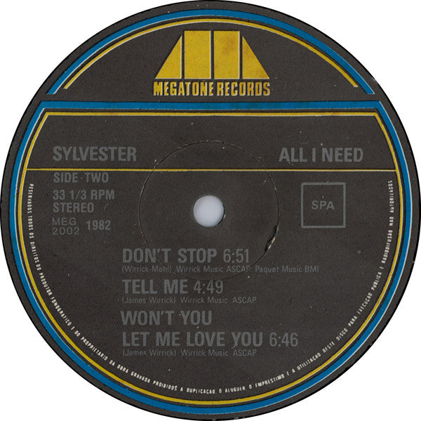 Sylvester : All I Need (LP, Album)