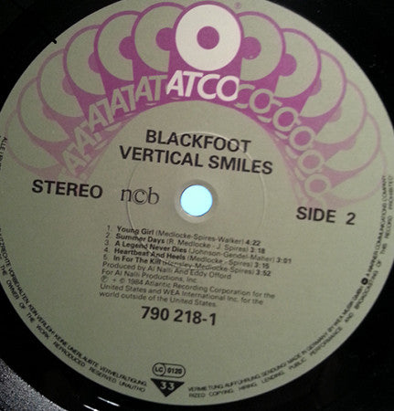 Blackfoot (3) : Vertical Smiles (LP, Album)