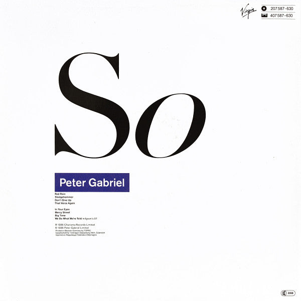 Peter Gabriel : So (LP, Album)