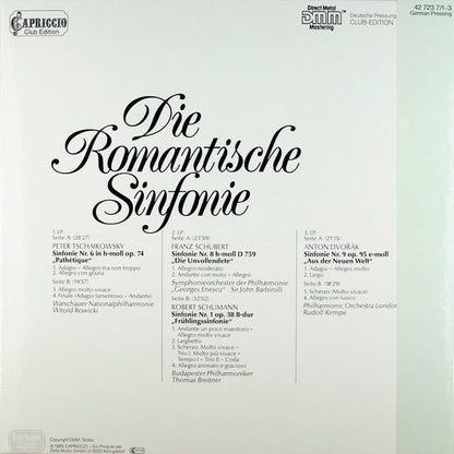 Pyotr Ilyich Tchaikovsky, Franz Schubert, Robert Schumann, Antonín Dvořák - Sir John Barbirolli, Witold Rowicki, Tamas Breitner, Rudolf Kempe : Die Romantische Sinfonie (3xLP + Box, Comp, Club)