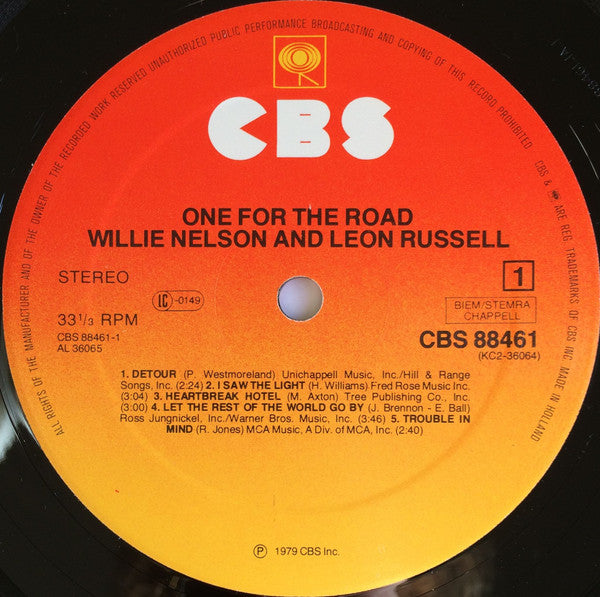 Willie Nelson And Leon Russell : One For The Road (2xLP, Gat)