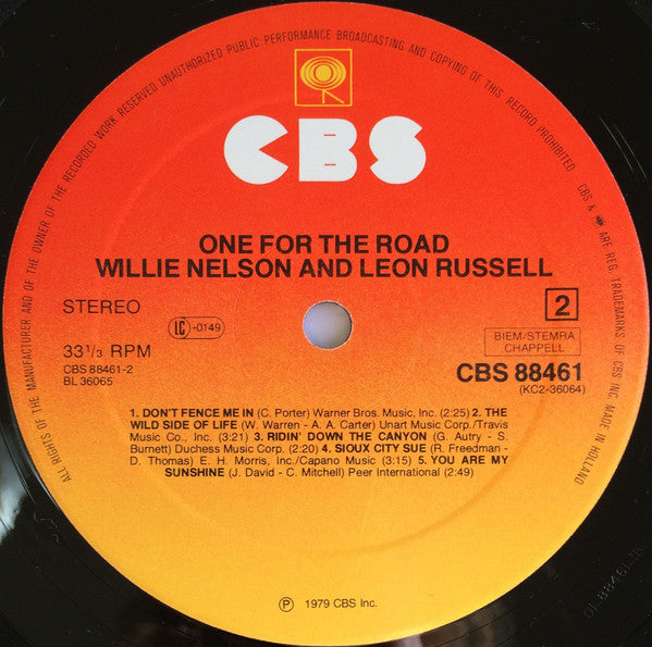 Willie Nelson And Leon Russell : One For The Road (2xLP, Gat)