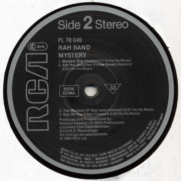 RAH Band : Mystery (LP, Album)