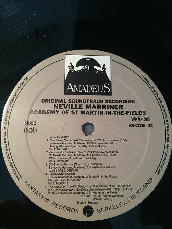 Sir Neville Marriner, The Academy Of St. Martin-in-the-Fields : Amadeus (More Music From The Original Soundtrack Of The Film) (LP, Gat)