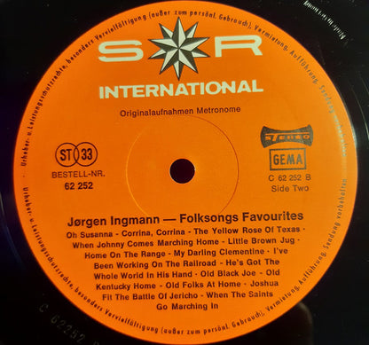 Jørgen Ingmann : Folksongs Favourites (LP, Album, Club, RE, S/Edition)