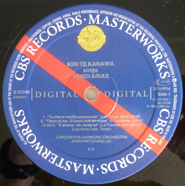 Giuseppe Verdi / Giacomo Puccini - Kiri Te Kanawa, John Pritchard, London Philharmonic Orchestra : Verdi & Puccini (LP, Album)
