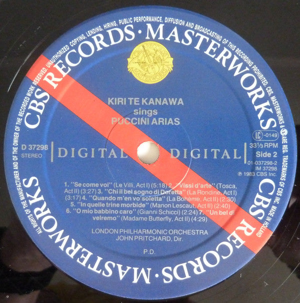 Giuseppe Verdi / Giacomo Puccini - Kiri Te Kanawa, John Pritchard, London Philharmonic Orchestra : Verdi & Puccini (LP, Album)