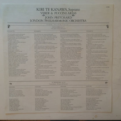 Giuseppe Verdi / Giacomo Puccini - Kiri Te Kanawa, John Pritchard, London Philharmonic Orchestra : Verdi & Puccini (LP, Album)