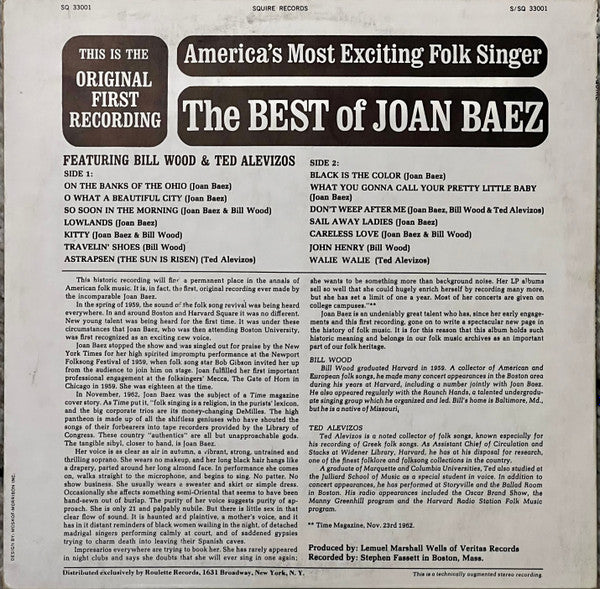 Joan Baez : The Best Of Joan Baez (LP, Comp, RE)