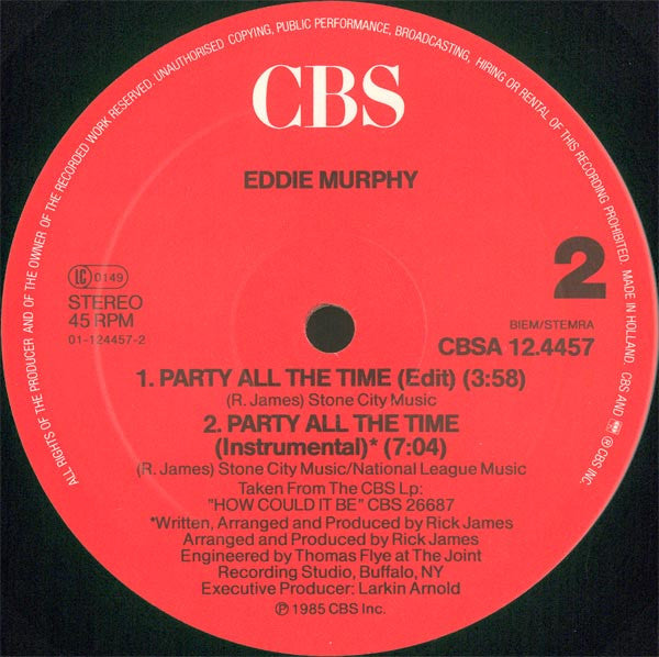 Eddie Murphy : Party All The Time (Album Version) (12", Maxi)