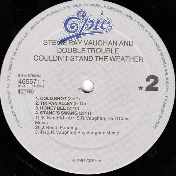 Stevie Ray Vaughan & Double Trouble : Couldn't Stand The Weather (LP, Album, RE)