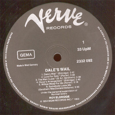 Roy Eldridge : Dale's Wail (LP, Album, RE)