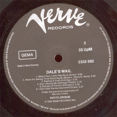 Roy Eldridge : Dale's Wail (LP, Album, RE)