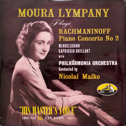 Dame Moura Lympany And Philharmonia Orchestra Conducted By Nicolai Malko Play Sergei Vasilyevich Rachmaninoff And Felix Mendelssohn-Bartholdy : Rachmaninoff Piano Concerto No. 2 Mendelssohn Capriccio Brillant (LP, Mono, RE)