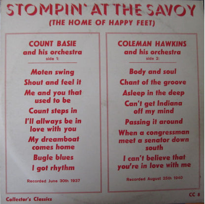 Count Basie Orchestra / Coleman Hawkins And His Orchestra : Stompin' At The Savoy (The Home Of Happy Feet) (LP)