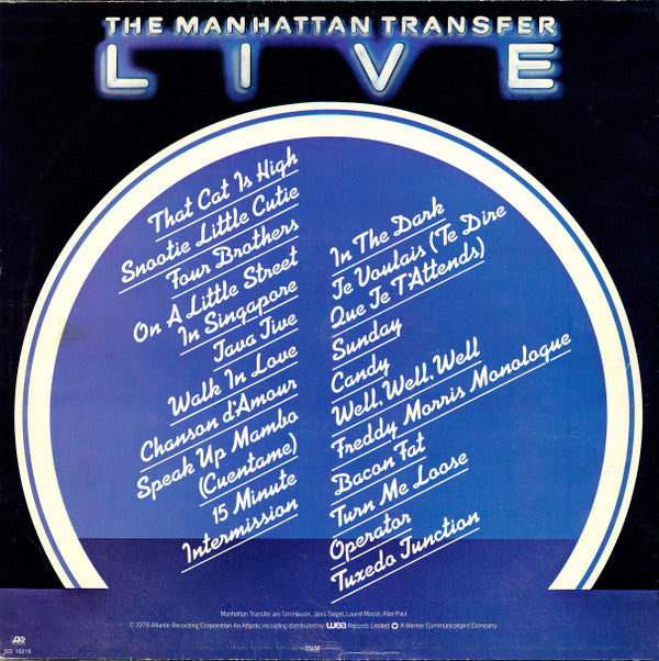 The Manhattan Transfer : Live (LP, Album)