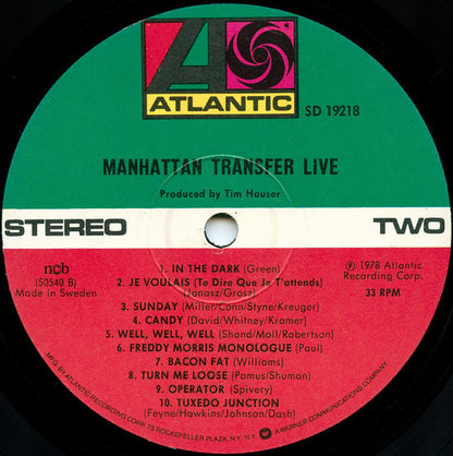 The Manhattan Transfer : Live (LP, Album)