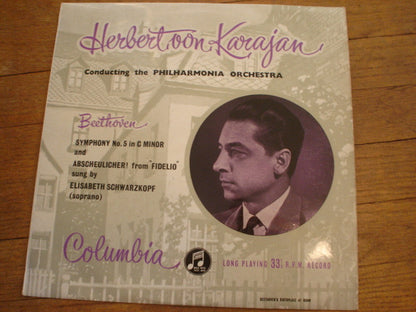 Herbert von Karajan, Philharmonia Orchestra / Ludwig van Beethoven : Symphony No. 5 In C Minor, Op 67 / Abscheulicher! From "Fidelio" (LP, Album)