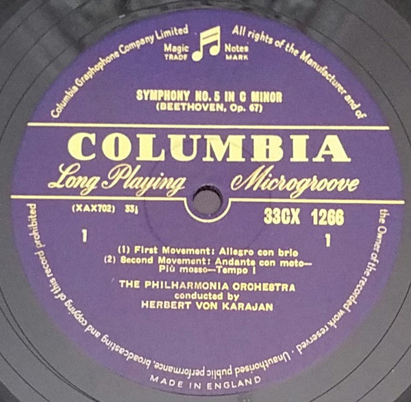 Herbert von Karajan, Philharmonia Orchestra / Ludwig van Beethoven : Symphony No. 5 In C Minor, Op 67 / Abscheulicher! From "Fidelio" (LP, Album)