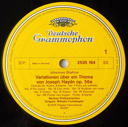 Johannes Brahms / Paul Hindemith – Wilhelm Furtwängler, Berliner Philharmoniker : Haydn-Variationen / Metamorphosen [Weber] (LP, Mono)