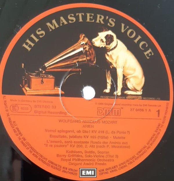 Kathleen Battle, Wolfgang Amadeus Mozart - Royal Philharmonic Orchestra, André Previn : Arien = Arias = Airs (LP, Album, DMM)