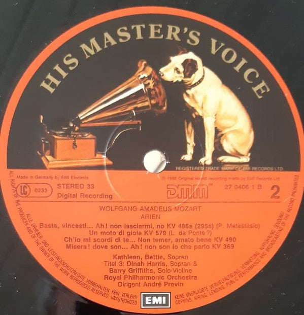 Kathleen Battle, Wolfgang Amadeus Mozart - Royal Philharmonic Orchestra, André Previn : Arien = Arias = Airs (LP, Album, DMM)