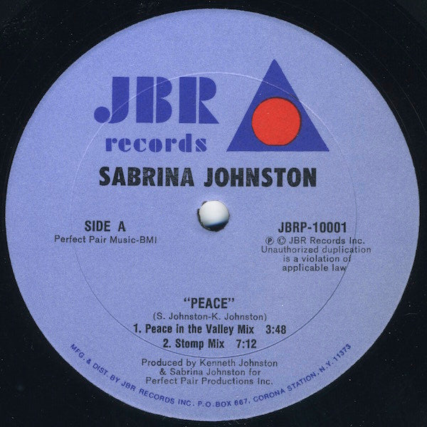 Sabrina Johnston : Peace (12", Single)