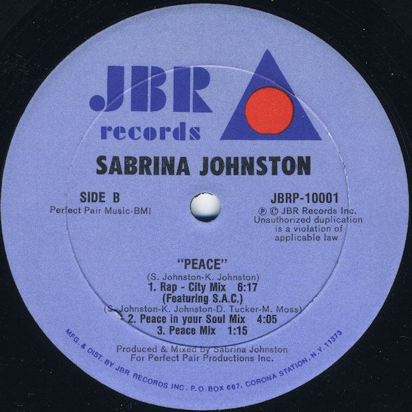 Sabrina Johnston : Peace (12", Single)