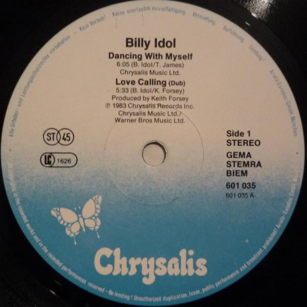 Billy Idol : Dancing With Myself (12", Maxi)