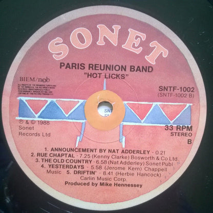 Paris Reunion Band : Hot Licks (LP)