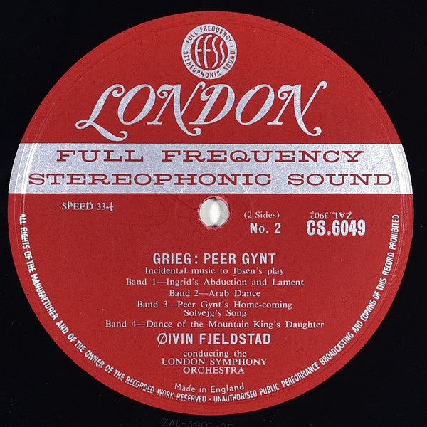 Edvard Grieg, Øivin Fjeldstad Conducting London Symphony Orchestra : Peer Gynt (Incidental Music) (LP)
