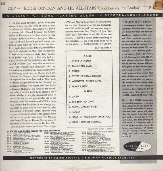 Eddie Condon : Confidentially ... It's Condon (LP, Album)