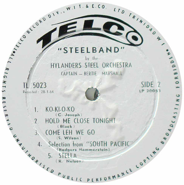 The Hylanders Steel Orchestra : Steelband - Calypsoes And Classics (LP)
