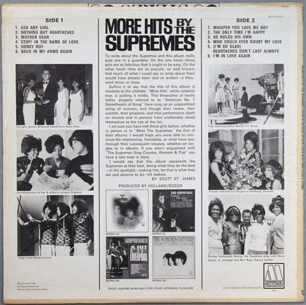 The Supremes : More Hits By The Supremes (LP, Album, Mono)