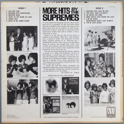 The Supremes : More Hits By The Supremes (LP, Album, Mono)