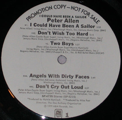 Peter Allen : I Could Have Been A Sailor (LP, Album, Promo)