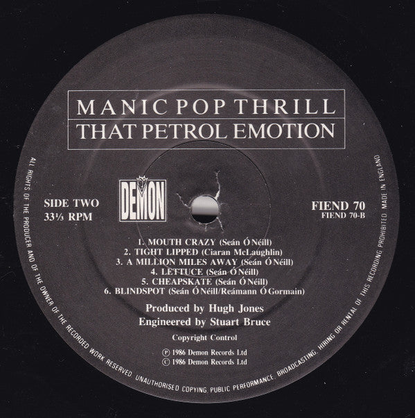 That Petrol Emotion : Manic Pop Thrill (LP, Album)