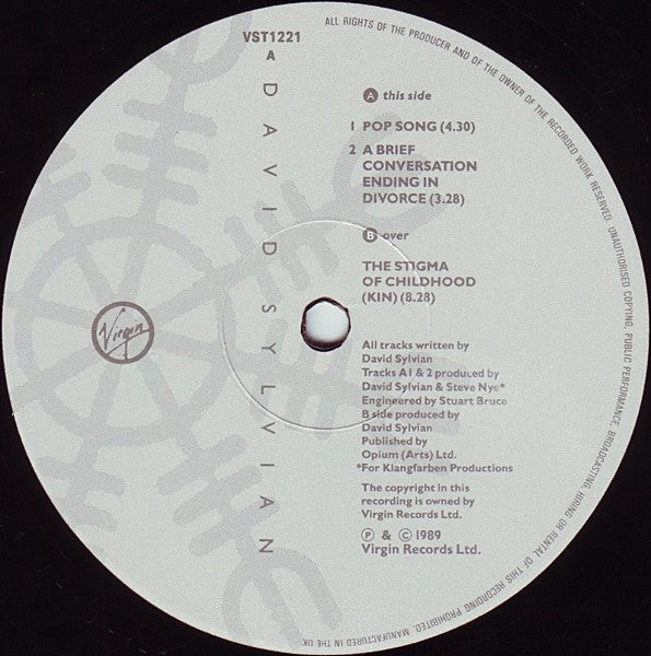 David Sylvian : Pop Song (12", Single)