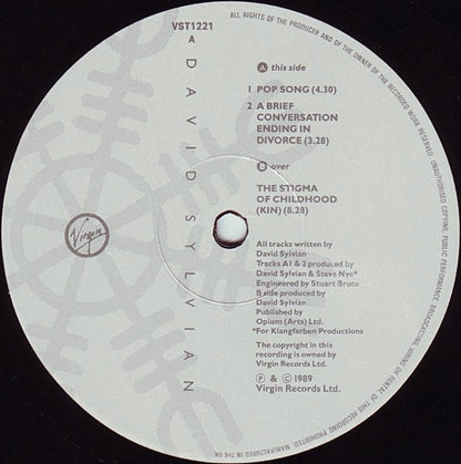 David Sylvian : Pop Song (12", Single)