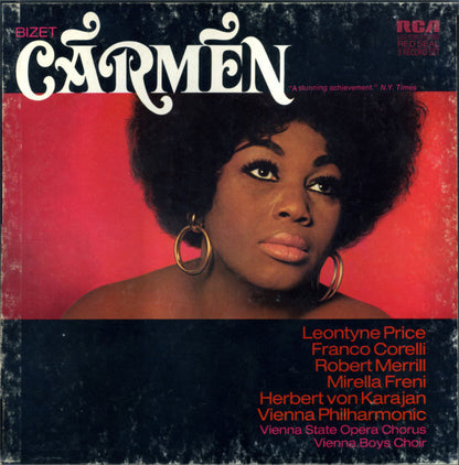 Georges Bizet - Leontyne Price, Franco Corelli, Robert Merrill, Mirella Freni, Herbert Von Karajan, Wiener Philharmoniker, Wiener Staatsopernchor, Die Wiener Sängerknaben : Carmen (3xLP, Album, RE + Box)