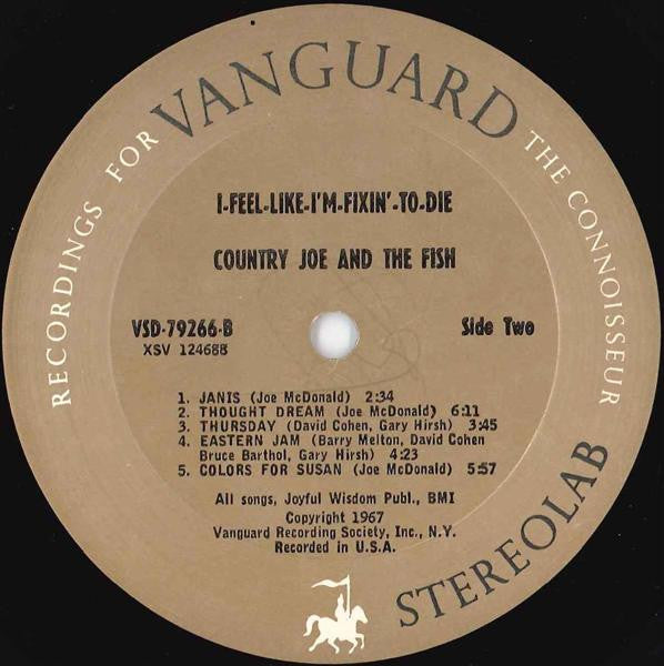 Country Joe And The Fish : I-Feel-Like-I'm-Fixin'-To-Die (LP, Album, Pit)