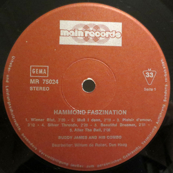 Buddy James And His Combo : Hammond Faszination (LP)