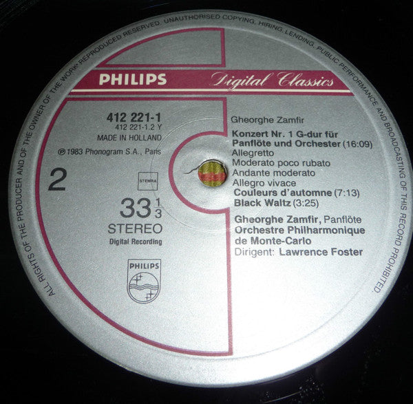 Gheorghe Zamfir, Orchestre Philharmonique De Monte-Carlo, Lawrence Foster : Rhapsodie Du Printemps / Concerto No. 1 (LP)