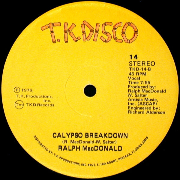 Ralph MacDonald : Where Is The Love / Calypso Breakdown (12")