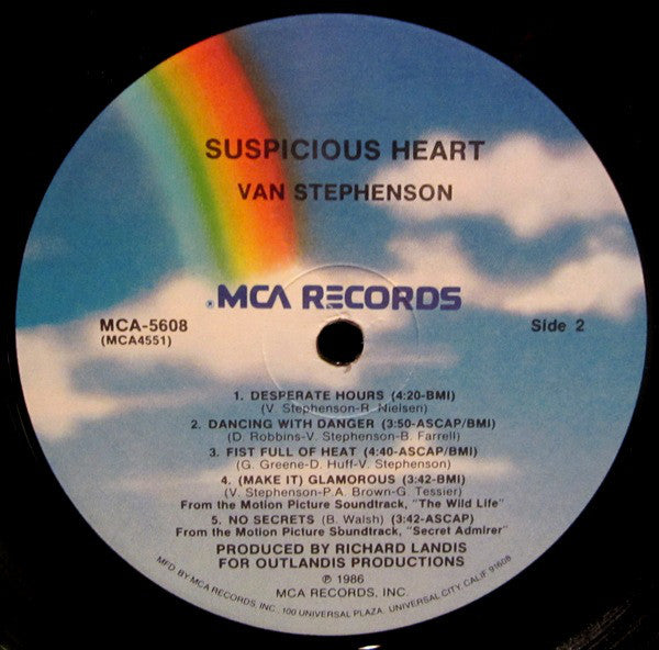 Van Stephenson : Suspicious Heart (LP, Album, Pin)