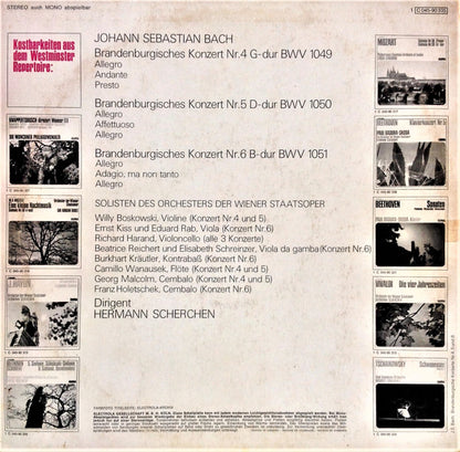 Johann Sebastian Bach, Orchester Der Wiener Staatsoper, Hermann Scherchen : Brandenburgische Konzerte Nr. 4, 5, 6 (LP)