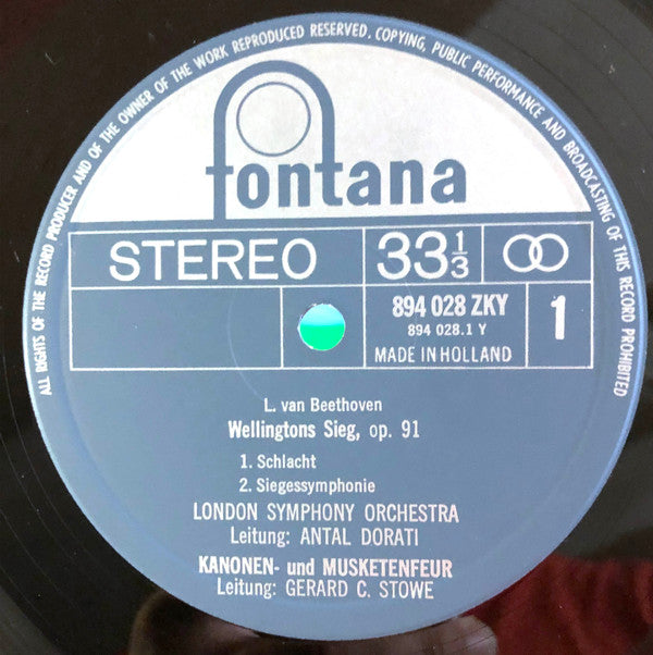 London Symphony Orchestra, Minneapolis Symphony Orchestra Leitung: Antal Dorati ; Ludwig van Beethoven / Pyotr Ilyich Tchaikovsky : Wellingtons Sieg / Ouverture Solennelle "1812" (LP)